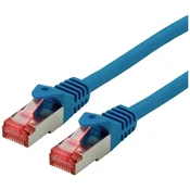 ROLINE Roline 21.15.2640 RJ45 omrežni kabel\, Patch kabel CAT 6 S/FTP 0.50 m modra 1 kos, (20420719)