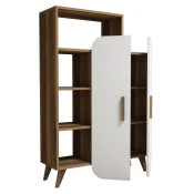 Hanah Home Form Walnut White Polica za knjige 90x132x32cm, Braon bela