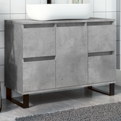 Kupaonski ormarić za umivaonik boja betona konstruirano drvo