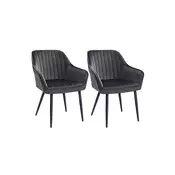 Songmics Jedilni stoli komplet 2 oblazinjenih naslanjačev 625x60x85 cm siva