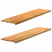 Prozorske klupice 2 kom svijetlosmede 160x40x2 cm masivne hrast