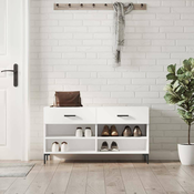 Klupa za cipele sjajna bijela 102x35x55 cm konstruirano drvo