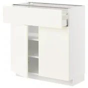 METOD / MAXIMERA Podni element s fiokom/2 vrata, bela/Vallstena bela, 80x37 cm