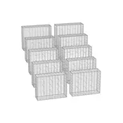Songmics Gabionska košara 100x80x30 cm srebrna