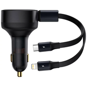 Baseus Enjoyment Car Charger with cable USB-C + Lightning 3A, 30W (Black)