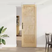 vidaXL Drsna vrata ORKDAL Naravna in bela 73,5 x 211 cm Trdna borovina