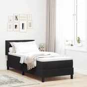 Krevet s opruga kutije s uzglavljem Crna 200 x 80 cm Baršun