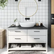Vidaxl vidaXL Kopalniški pult temno rjave barve 100x50x(2-4) cm masiven les