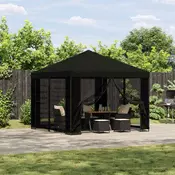 Gazebo 3 x 3 m Crna Poliester i celik 190 gsm