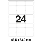 Etikete LK 63,5x33,9 mm polyester pk20L Zweckform L4773-20 bijele