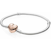 Pandora Luksuzna romantična zapestnica 580719 (Dolžina 21 cm) srebro 925/1000