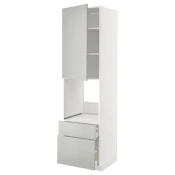 METOD / MAXIMERA Vis.el.pec s fiok/2frnt/srd/g.fiok, bela/Havstorp svetlosiva, 60x60x220 cm