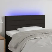 Vidaxl vidaXL Vzglavje postelje z LED diodo črno 100x5x78/88 cm blago