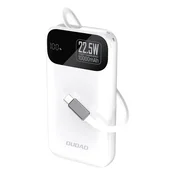 DUDAO K31 10000 mAh 22,5 W PD prenosna baterija z vgrajenim kablom - bela
