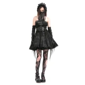 Ženska obleka DEVIL FASHION - Black Gothic Punk - SKT218