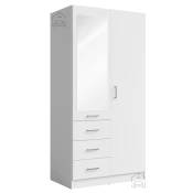 Garderobna omara z ogledalom Konzo 15 2D 3SZ - bela