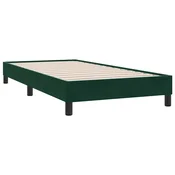 Vidaxl posteljni okvir brez vzmetnice temno zelena 100x210 cm žamet
