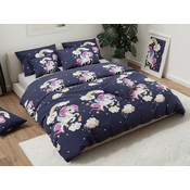 Ljubki dom UNICORN modra bombažna posteljnina Dimenzije posteljnine: 2 kom 70 x 90 cm | 200 x 220 cm