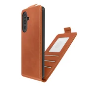 AVIZAR Etui za Galaxy A17 navpični preklopni z jekleno verižico za čez ramo, Rjava, (5000275159)