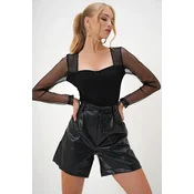Trend Alacati Stili ženska bluza dugih rukava Alc-X13106, Crna