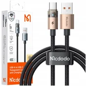 Mcdodo MCDODO KABEL USB-A USB-C HITRO POLNJENJE USB TIPA C 6A 100W 1M LED ZLAT