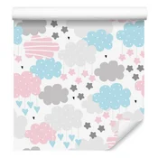 Tapeta Polka Dot Clouds za dnevno sobo in spalnico 50x1000 cm
