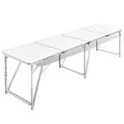 VIDAXL zložljiva aluminijasta miza za kampiranje z nastavljivo višino (240x60cm)