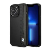 Bmw Etui BMW Leather Blue Dots za iPhone 14 Pro Max - črno
