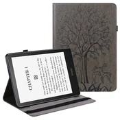 GS Ovitek za Amazon Kindle Paperwhite 5 (2021), vtisnjeno drevo, siv