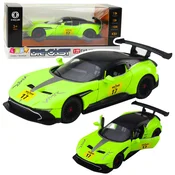 LEAN TOYS Športni avtomobil s Pull-Back pogonom, lučmi in zvoki, zelena 1:22