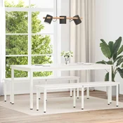 vidaXL klop Bela 160 x 35 x 45 cm Masivno borovo les