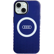Audi IML Big Logo MagSafe Case iPhone 15 6.1 navy blue hardcase AU-IMLMIP15-Q5/D2-BE (AU-IMLMIP15-Q5/D2-BE)