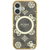 Guess GUHMP16LH4PYEEW iPhone 16 Pro 6.3 brown hardcase IML Peony On 4G Background MagSafe (GUHMP16LH4PYEEW)