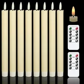 8x ELDNACELE LED sveča iz pravega voska z daljincem