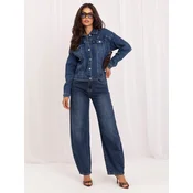 Ženska jeans jakna, temno modra