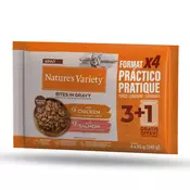 Natures Variety Cat Adult Multipack koščki v omaki - piščanec, losos - 4 x 85 g