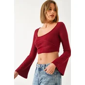 Bianco Lucci Ženska bluza 60351286, Brod izrez, Bordo