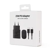 Kucni punjac PD Fast charger 25W za Samsung sa PD Type C kablom CE crni