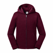 Burgundy childrens sweatshirt with hood and zipper Authentic Russell