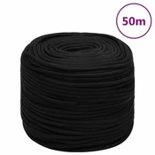 Vidaxl Delovna vrv črna 8 mm 50 m poliester
