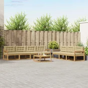 Set vanjskih sofa s jastukom 7 pcs Bijela i bež