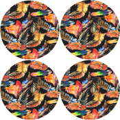 Bertoni Home Unisexs 4 Round Table Pads Set Plume