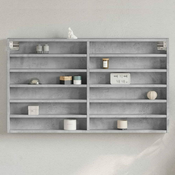 vidaXL Vitrina betonsko siva 100x8,5x58 cm iverna plošča