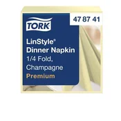 Serviete, industrijsko kompostabilne, 1/4 prepognjene, 1-slojne, 39x39 cm, Premium, TORK LinStyle, barva šampanjca