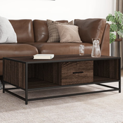 Stolic za kavu boja smedeg hrasta 100x57x35 cm od drva i metala