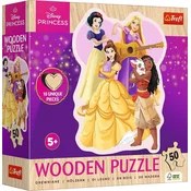 Trefl Lesena konturna sestavljanka Disney: Čudovite princeske 50 kosov