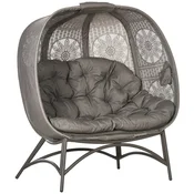 Homestar Vrtni stol 2-sedežni Papasan stol 126x75x142 cm pesek