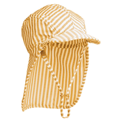 liewood® klobuček z uv zaščito lusio seersucker stripe yellow mellow/creme de la creme