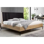 Casa Padrino luxury double bed black/natural - Noble solid wood bed with headboard - Bedroom furniture - Hotel furniture - Luxury furniture - Bedroom furnishings - Luxury furnishings