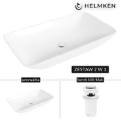 shumee Helmken 88670000 Umivalnik za pult (70x40) bel + zamašek Click-Clack bel